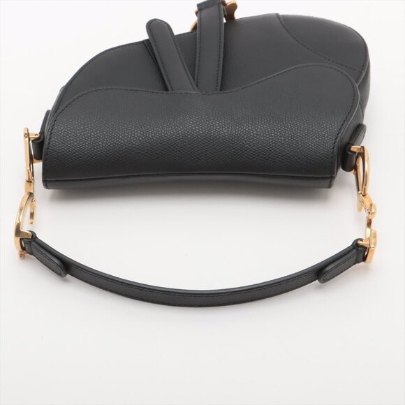 Christian Dior Saddle Bag Leather Shoulder bag Black - Picture 5 of 13